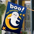 Personalized Friendly Ghost Halloween House Flag